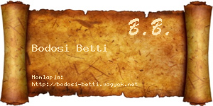 Bodosi Betti névjegykártya